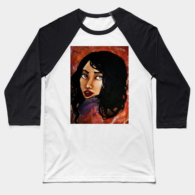 Jada (Portrait) Baseball T-Shirt by YaebaArts